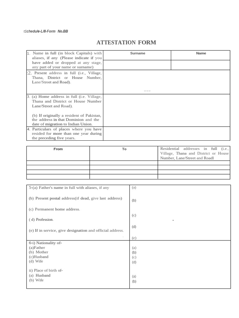 Attestation Form for Employment Verification | PDF