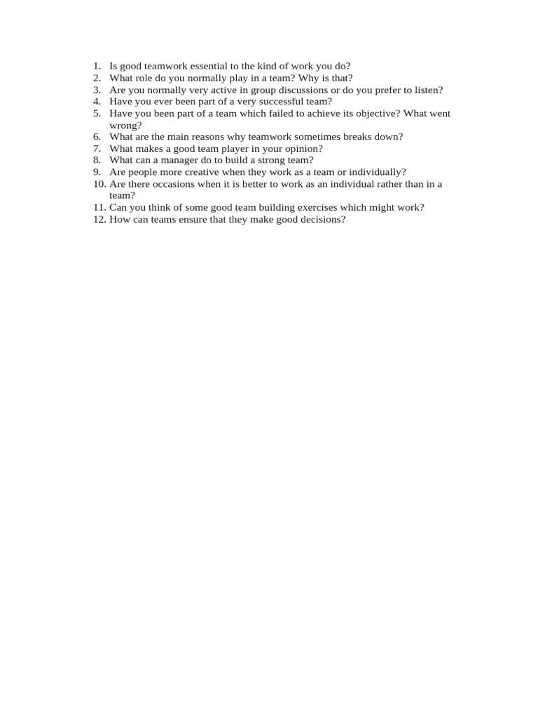 Teamwork | PDF