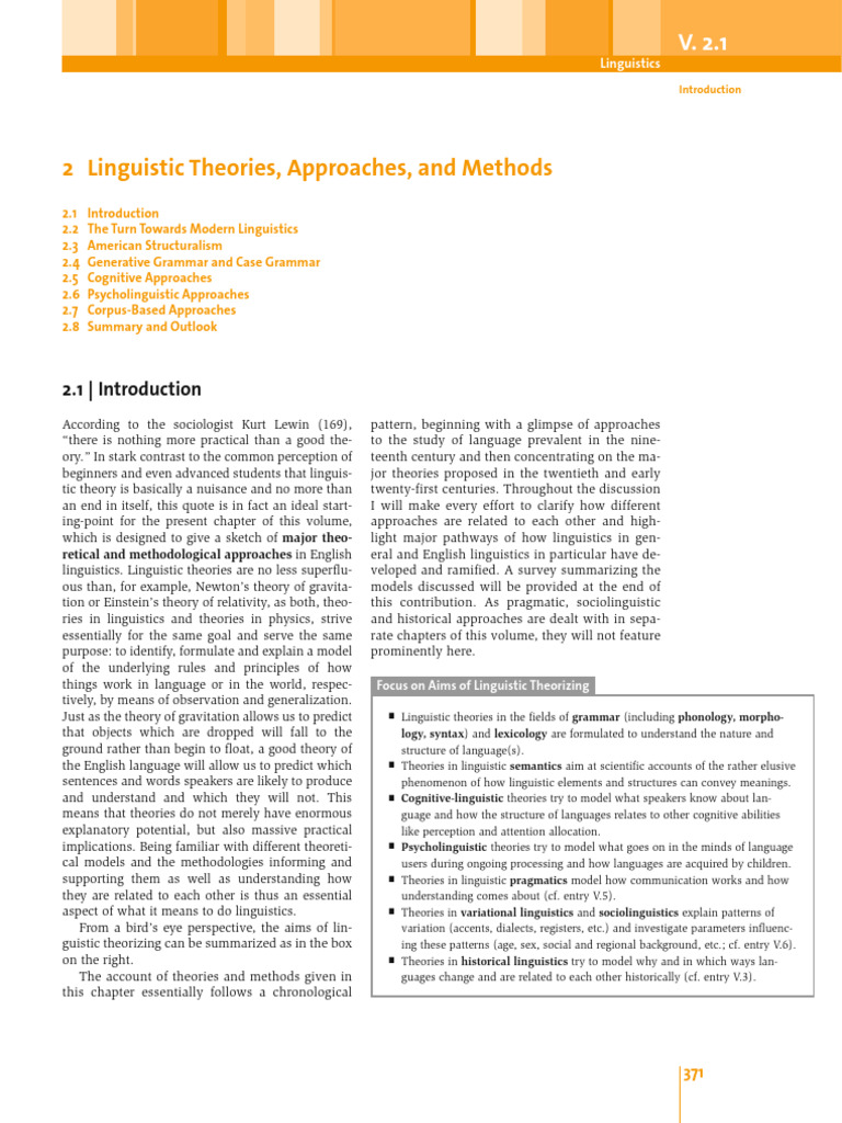 Key Linguistic Theories and Methods | PDF | Linguistics | Phonology