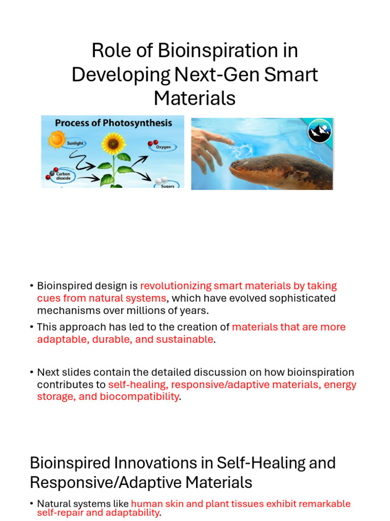 Bioinspired Smart Materials Innovations | PDF | Energy Harvesting ...