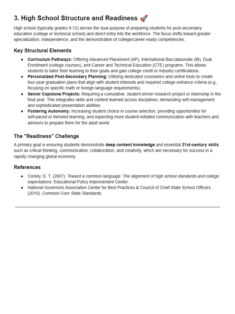High School Structure and Readiness Guide | PDF