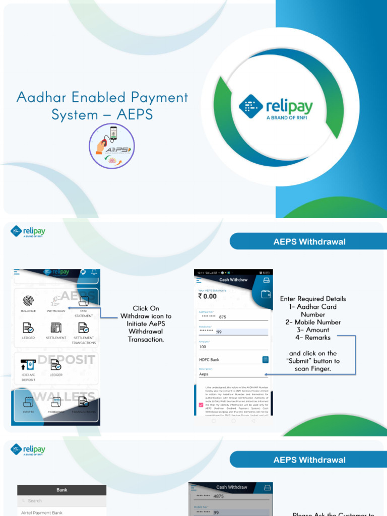 AEPS Withdrawal and Balance Inquiry Guide | PDF