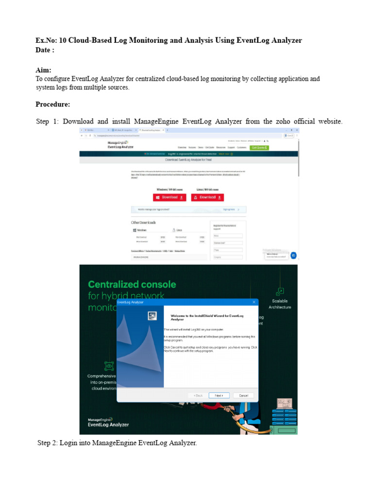 Cloud Log Monitoring with EventLog Analyzer | PDF