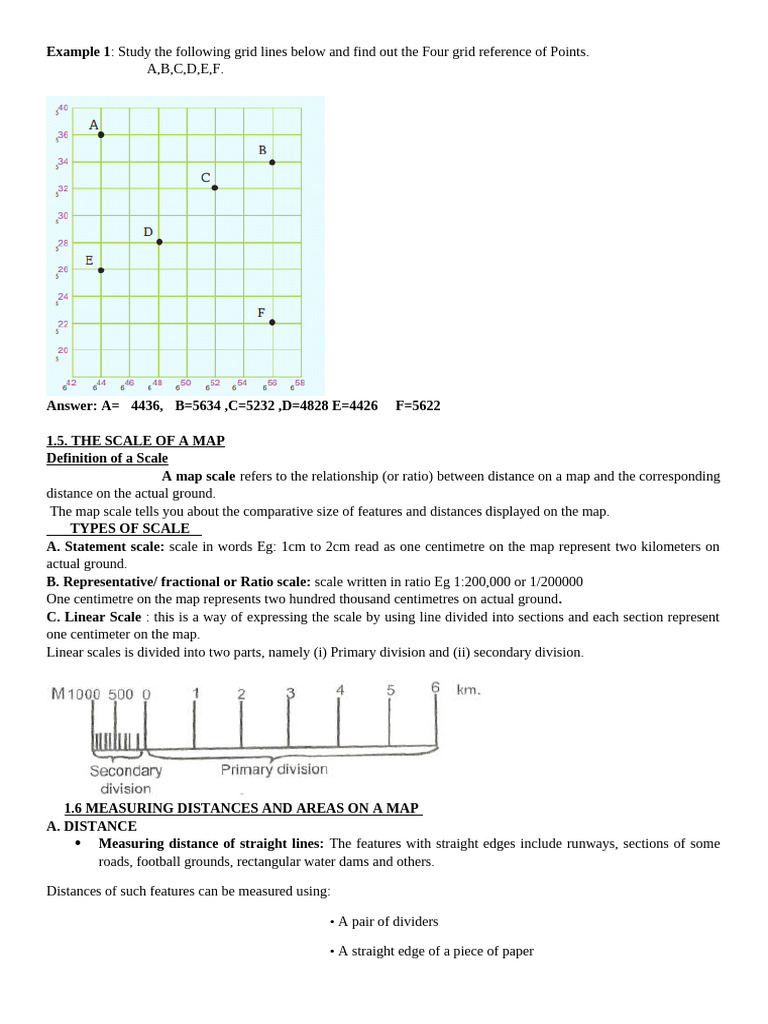 Map Scale and Measurement Techniques | PDF | Area | Contour Line