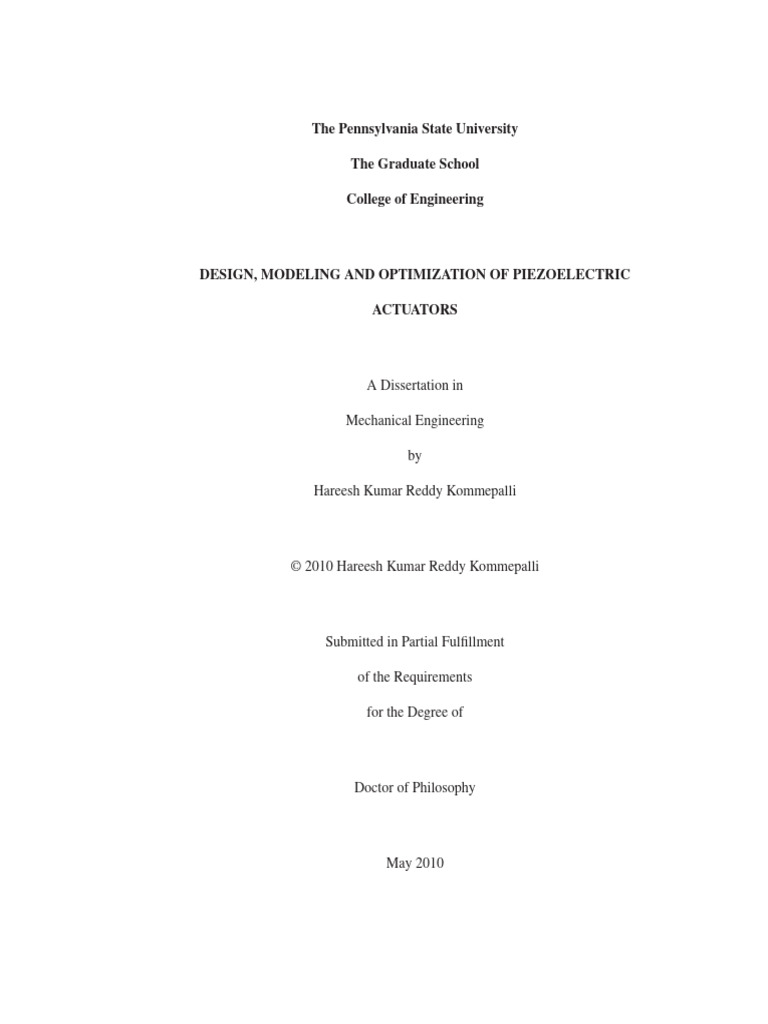 Hareesh_dissertation_design Modeling and Optimization of Piezoelectric ...