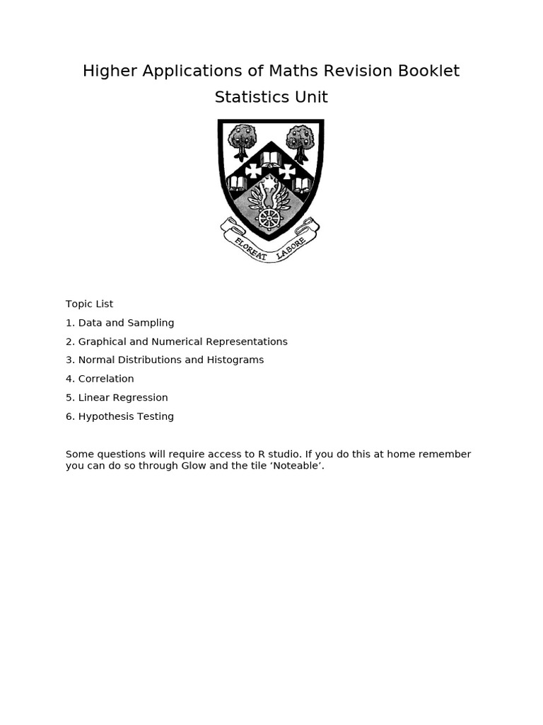 HAoM Statistics Revision Booklet | PDF