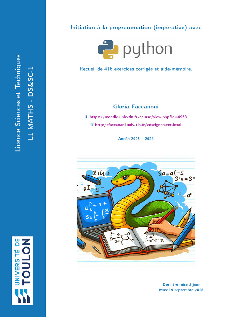 Initiation à la programmation Python | PDF | Python (Langage de ...
