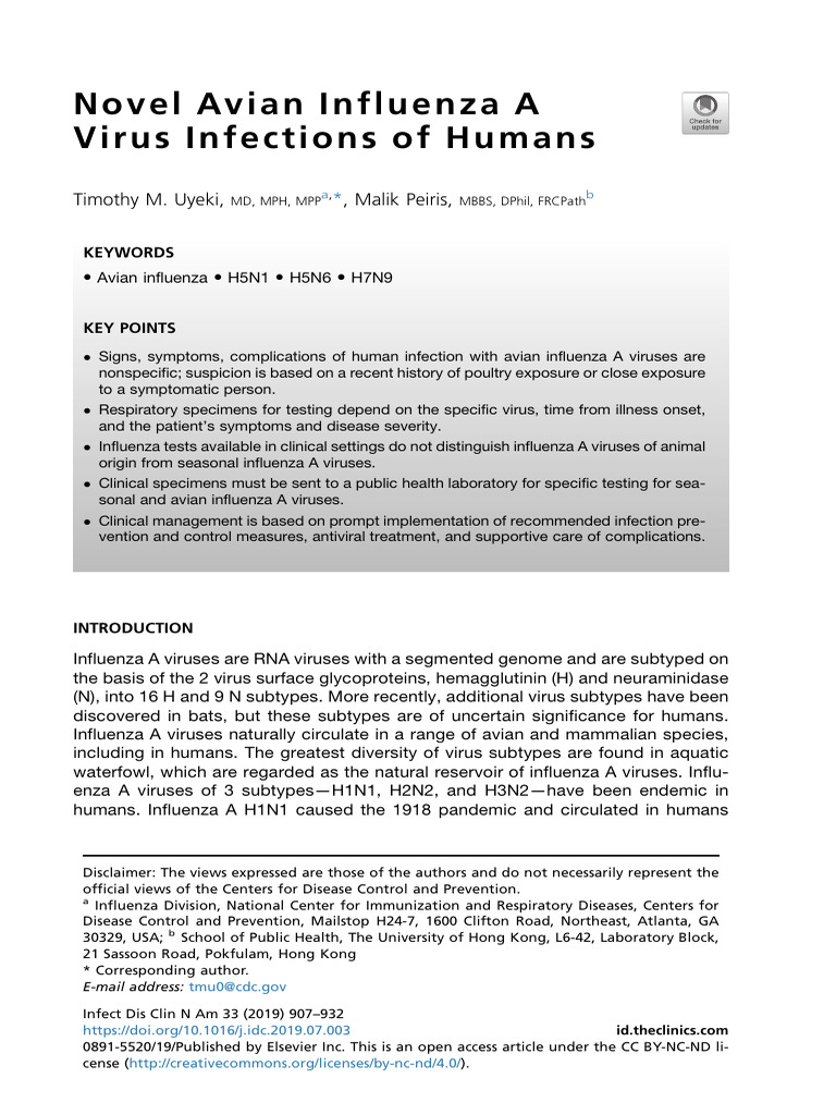 Human Infections with Avian Influenza A | PDF | Avian Influenza | Influenza