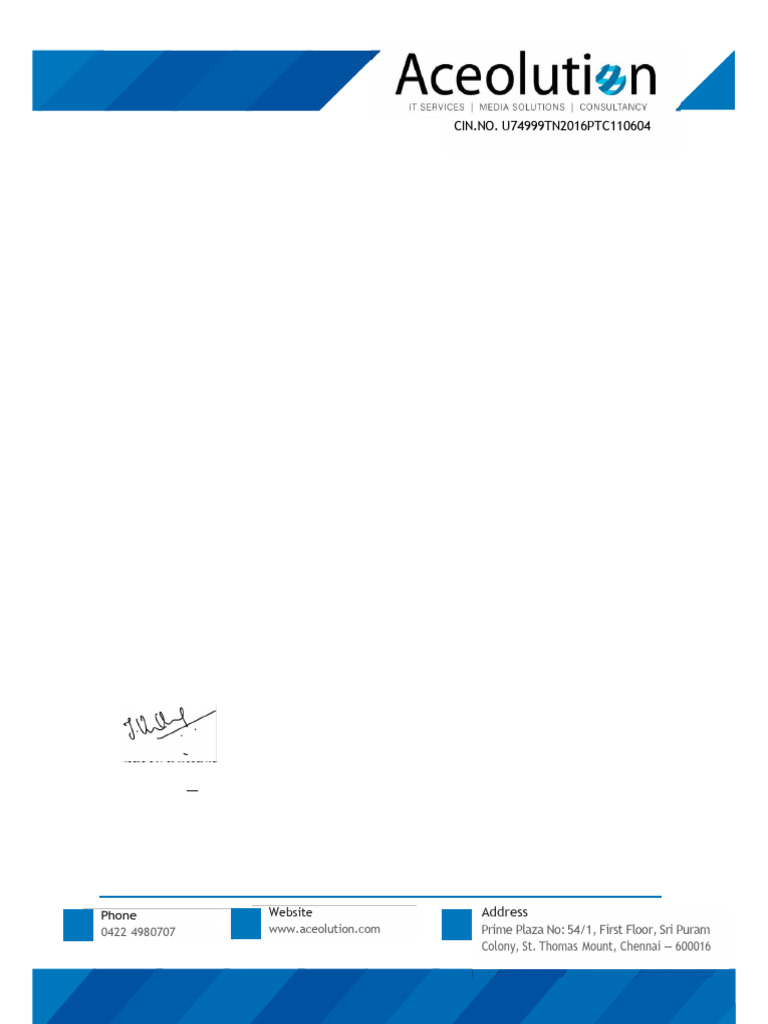 Aceolution Seperation Letter Rayner Signed | PDF