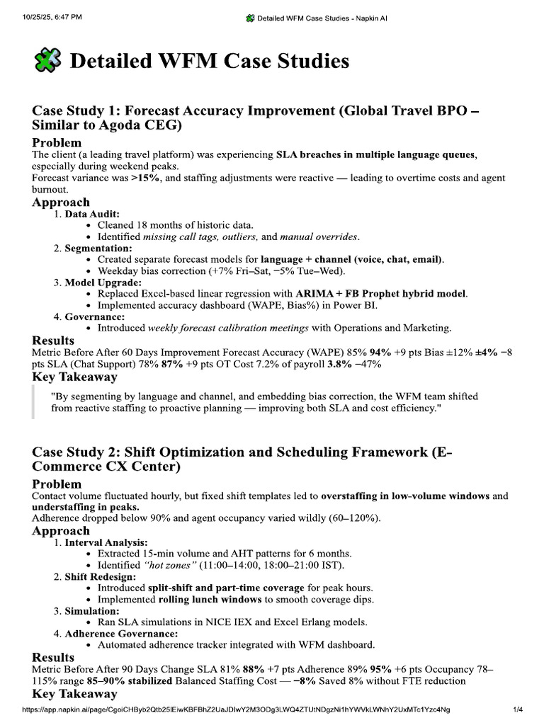 WFM Casestudies | PDF