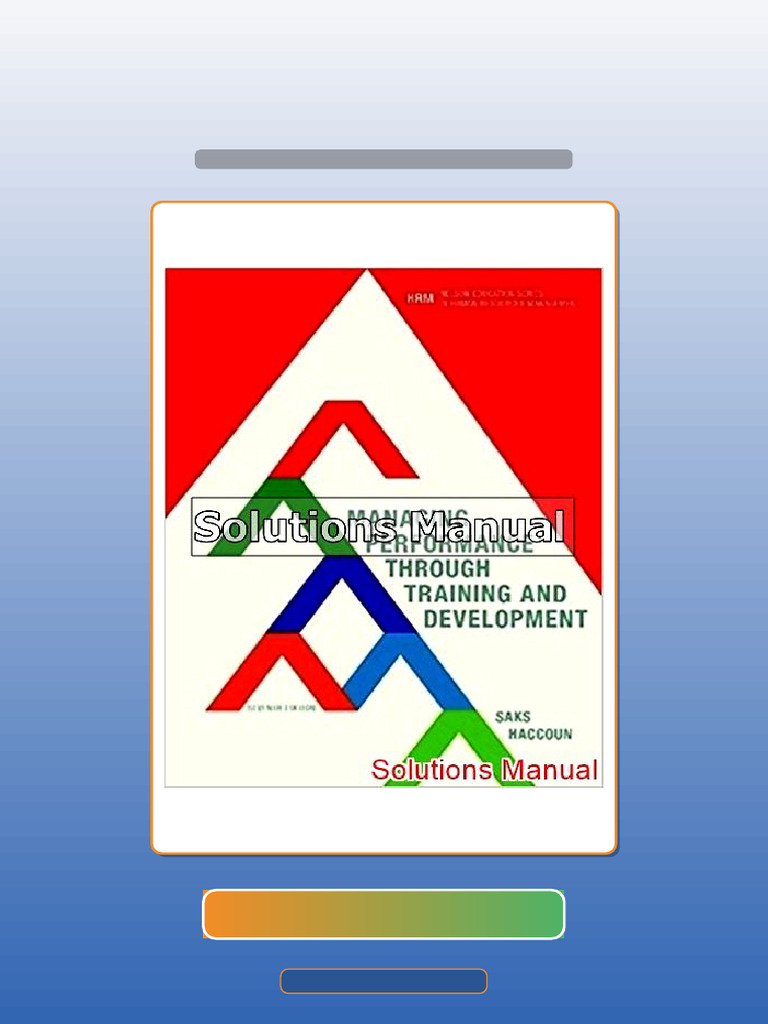 Test Bank for Managing Performance Through Training and Development 7th ...
