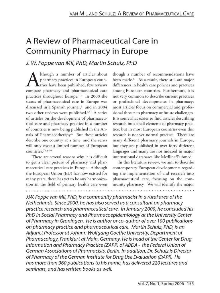 European Community Pharmacy Care Review | PDF | Pharmacy | Pharmacist