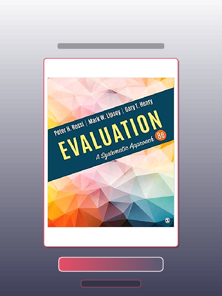 Test Bank for Evaluation a Systematic Approach 8th Edition PDF
