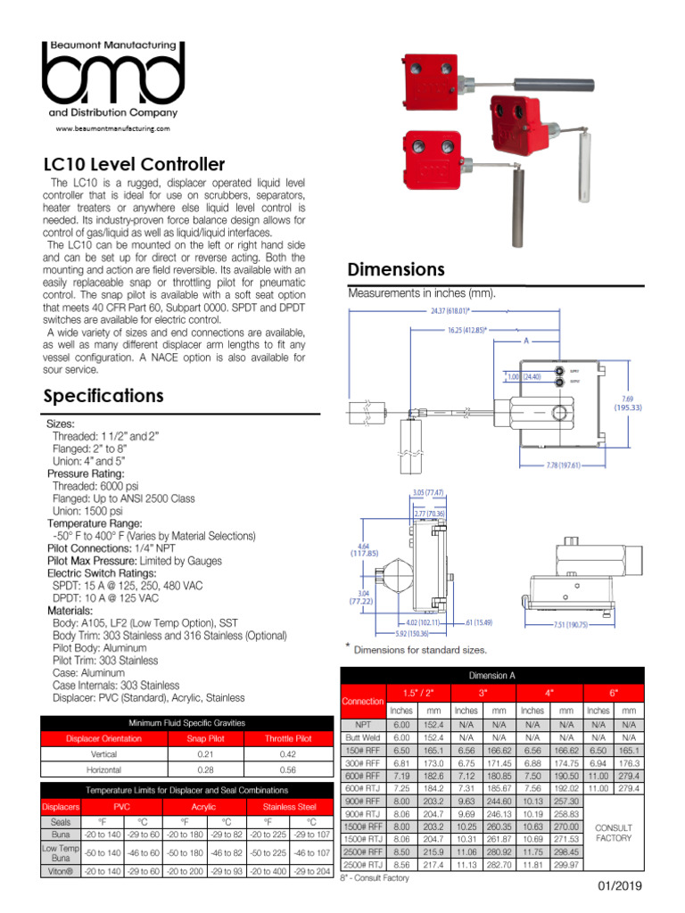 LC10 Liquid Level Controller Overview | PDF