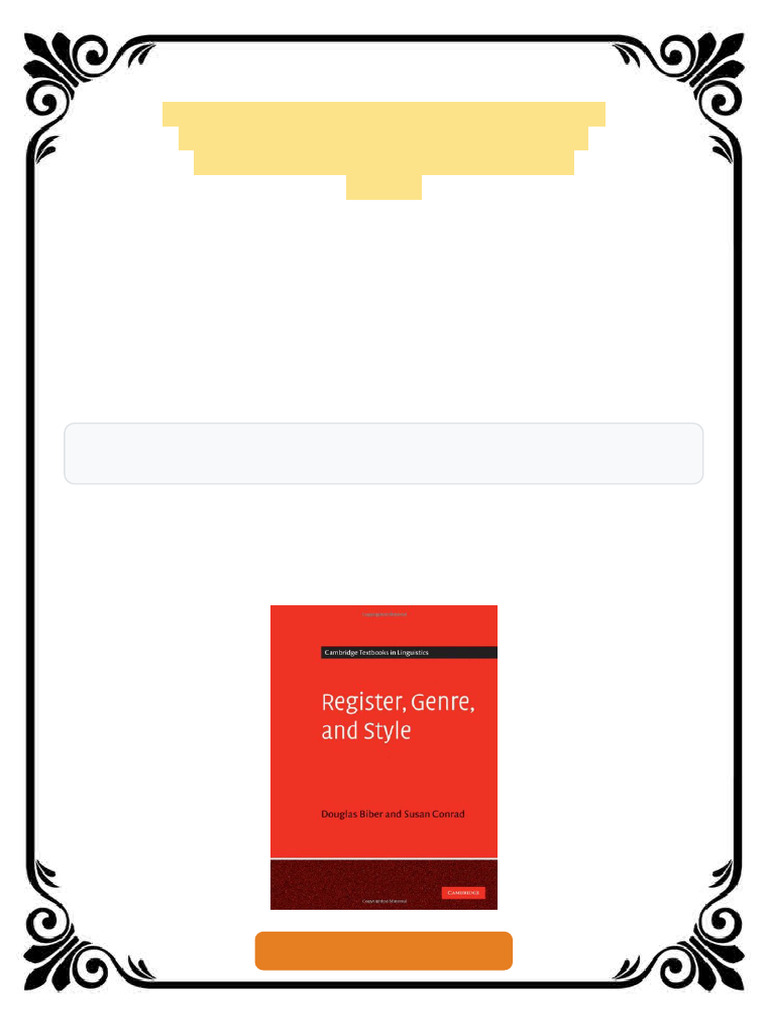 Register Genre and Style Cambridge Textbooks in Linguistics 1st Edition ...