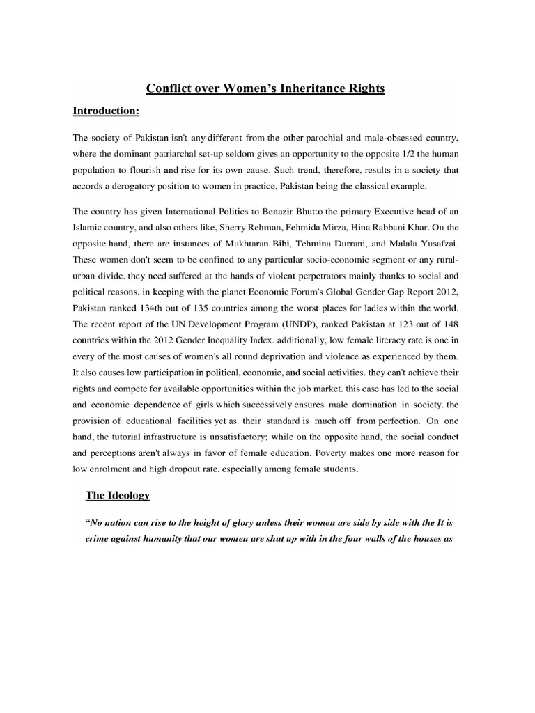 Conflict Over Women Inheritance Right | PDF