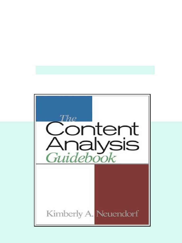 The Content Analysis Guidebook 1st Edition Kimberly A. Neuendorf full | PDF