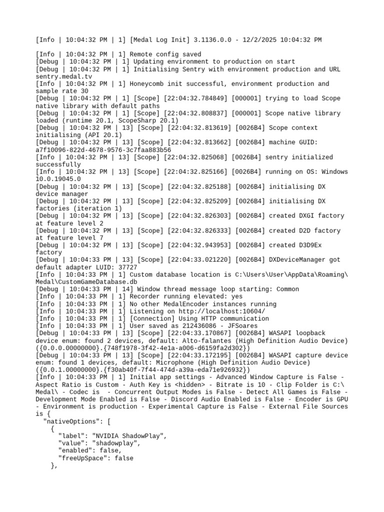 MedalLog20251202 | PDF | Graphics Processing Unit | File System