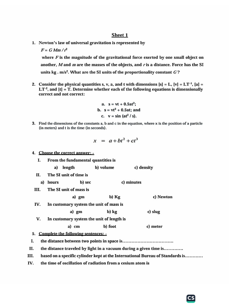 Sheet 1 | PDF