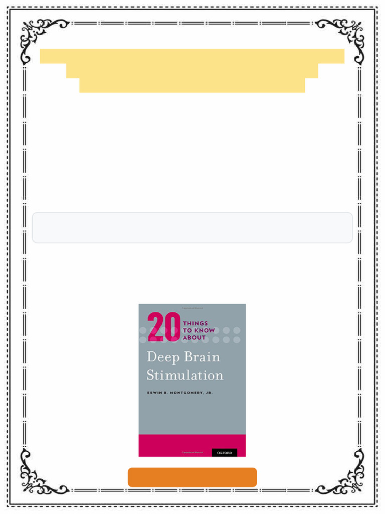 Twenty Things to Know about Deep Brain Stimulation 1st Edition Erwin B ...