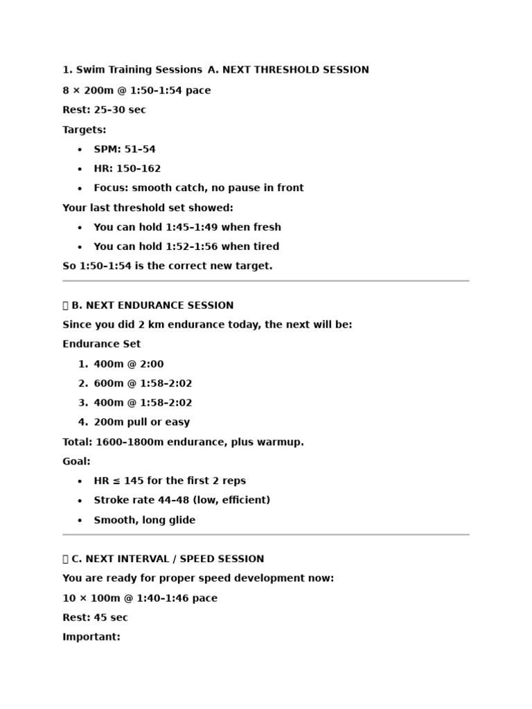 Swim and Gym Training Program Guide | PDF | Shoulder | Weight Training