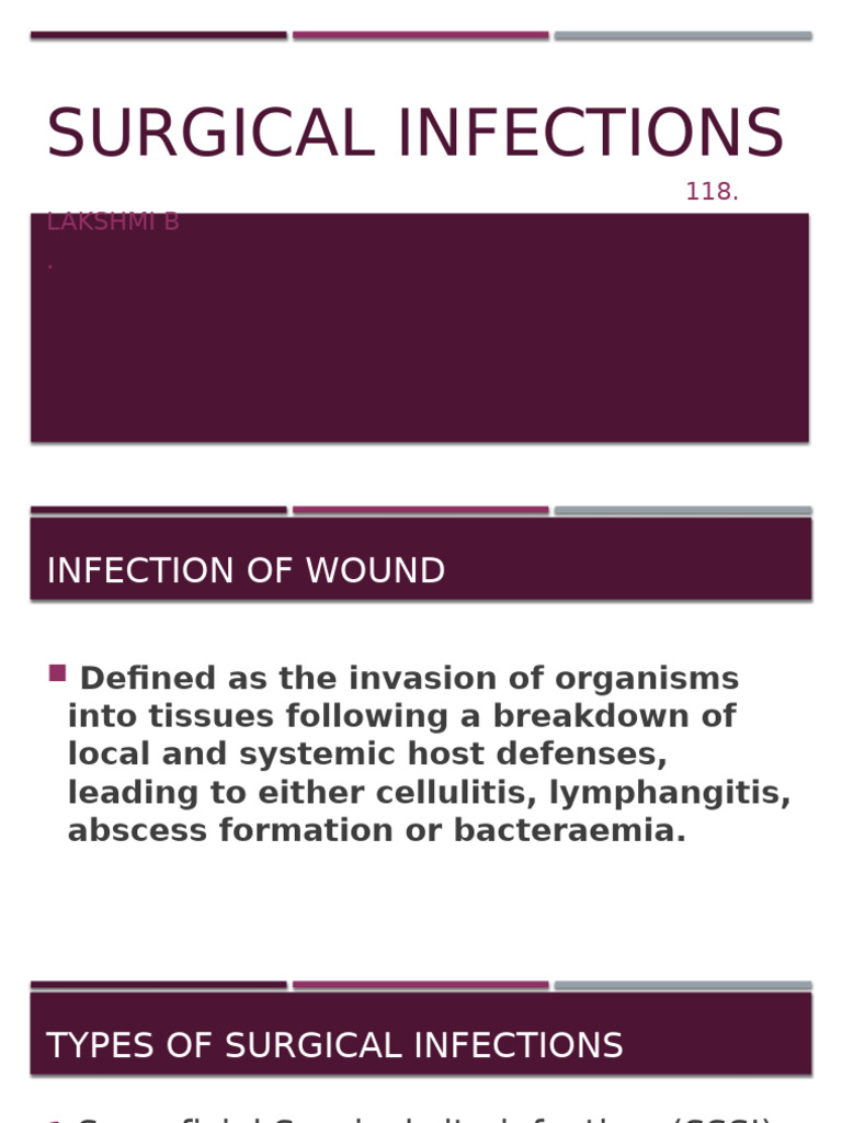 Surgical Infections | PDF | Staphylococcus | Infection