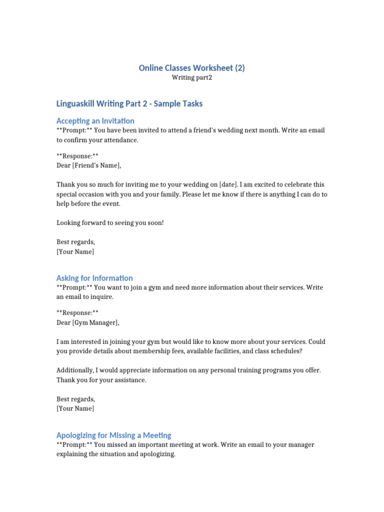 Linguaskill Writing Part2 Samples | PDF