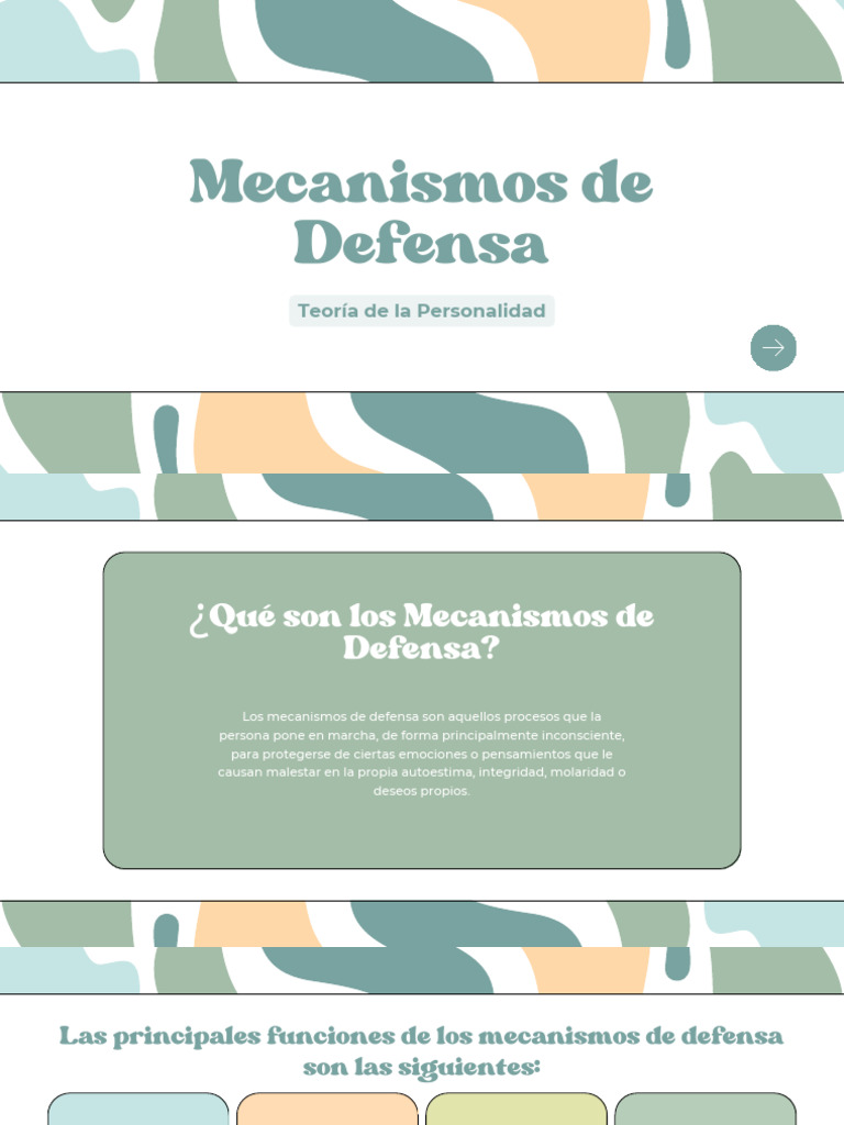 Mecanismos de Defensa en Psicología | PDF