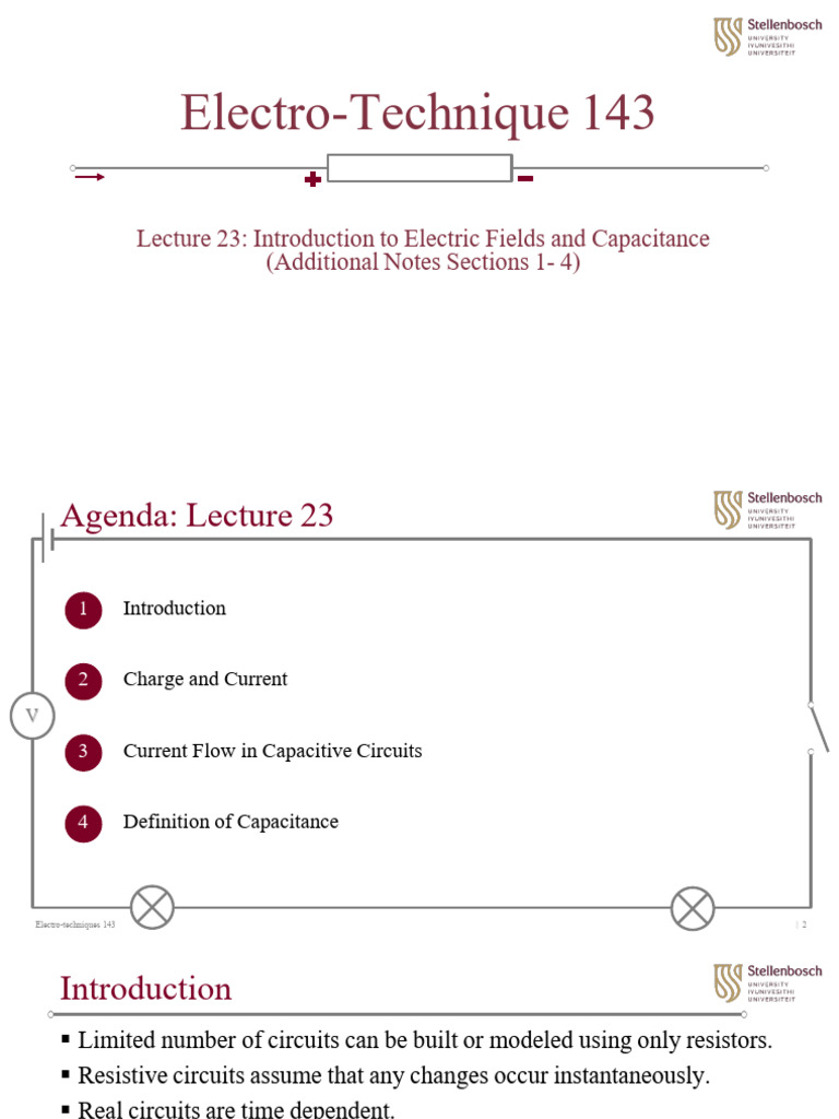 ET143 Lecture 23 Electric Fields and Capacitance | PDF | Capacitor ...