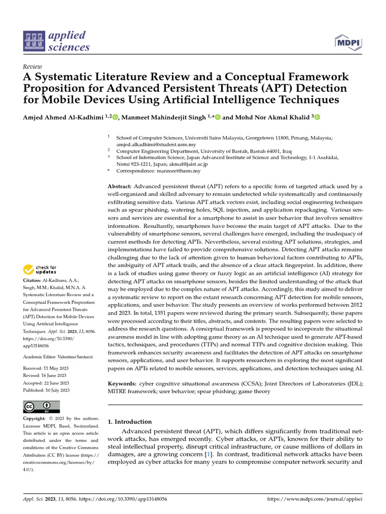 A Systematic Literature Review and a Conceptual Framework Applsci-13 ...
