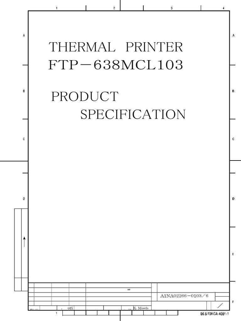 FTP-638MCL103 Thermal Printer Specs | PDF | Printer (Computing) | Paper