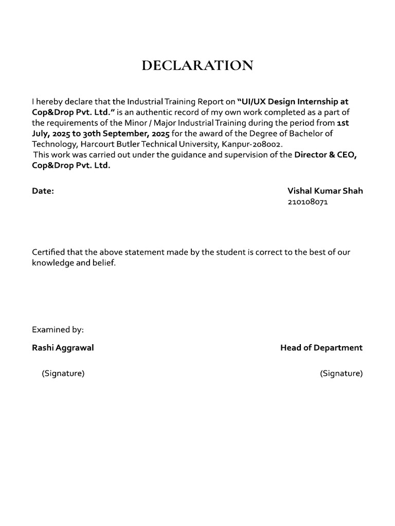 Declaration | PDF