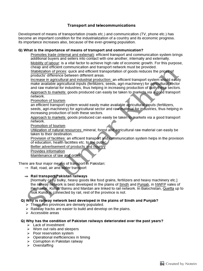 Importance of Transport and Communication | PDF | Transport | Port