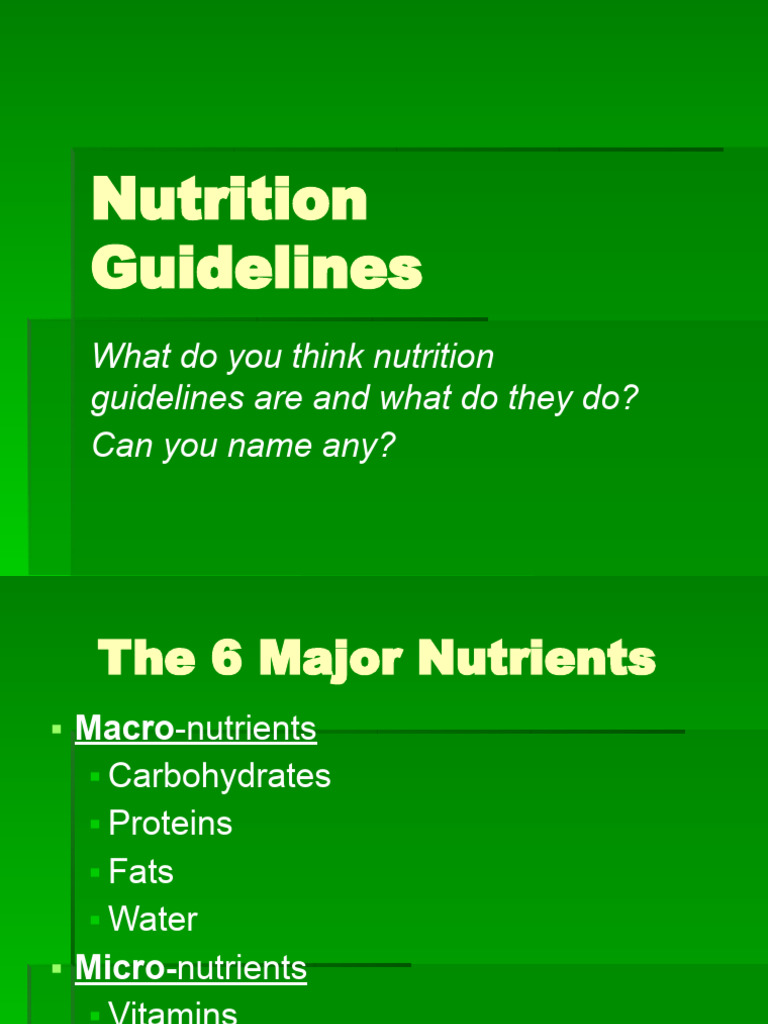 Essential Nutrition Guidelines Explained | PDF | Calorie | Foods