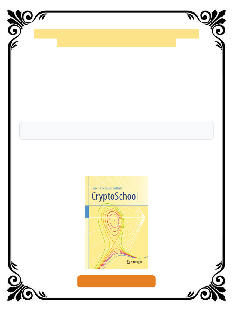 Crypto School Von Zur Gathen Ebook With Extra Chapters | PDF | Cryptography  | Cryptanalysis