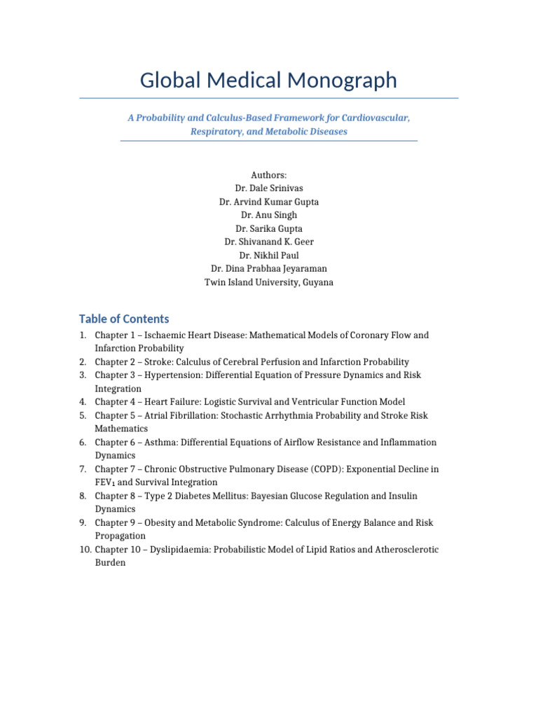 Global Medical Monograph Part1-2 | PDF | Malaria | Osteoarthritis