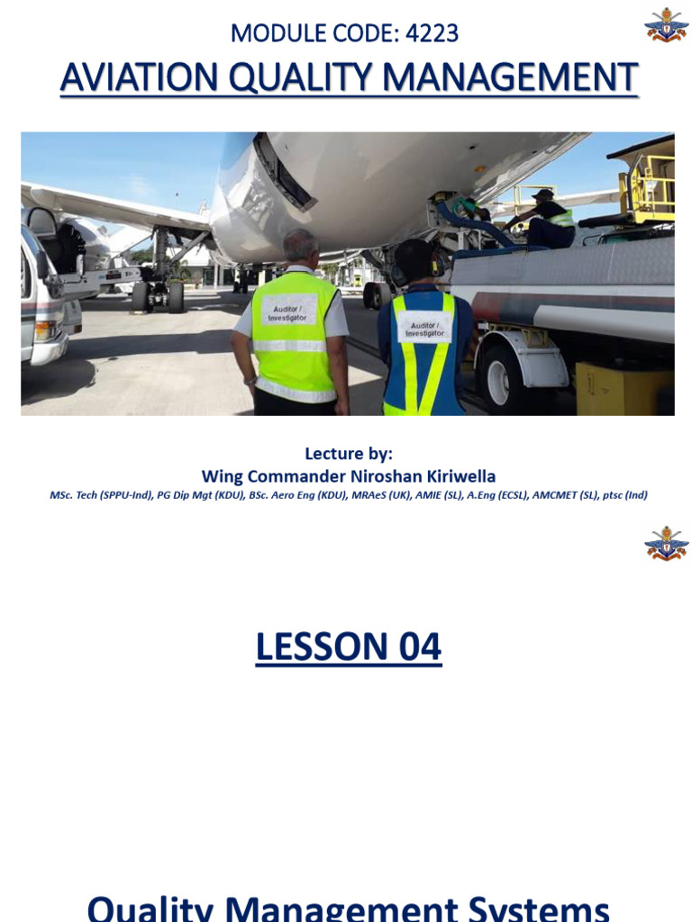 Aviation Quality Management Systems Overview | PDF | Quality Management ...