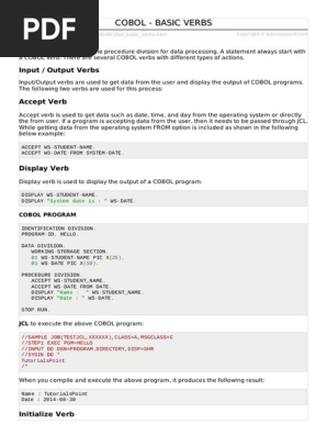 Accept Verb In Cobol