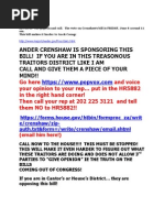 Ander Crenshaw Is Sponsoring This Bill! If You Are in This Treasonous Traitors District Like I Am Call and Give Them A Piece of Your MIND!!