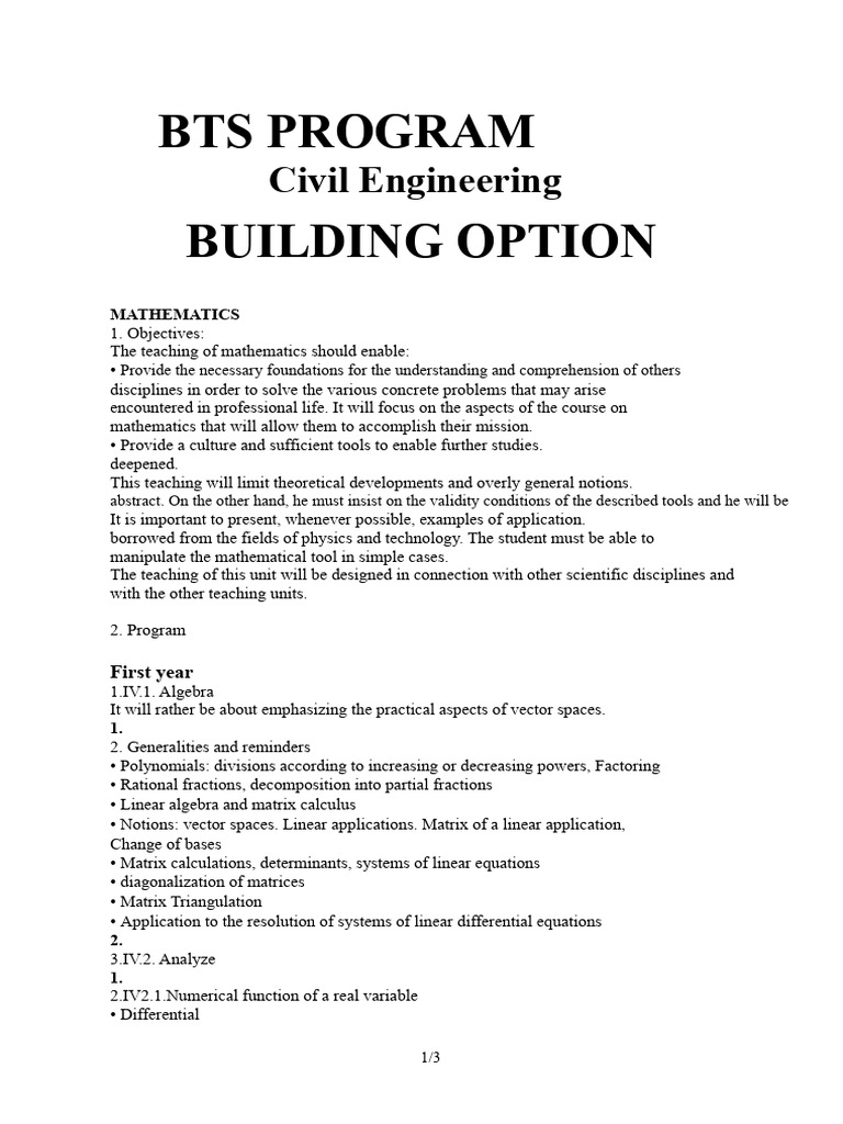 Civil Engineering Mathematics Program | PDF | Integral | Mathematics