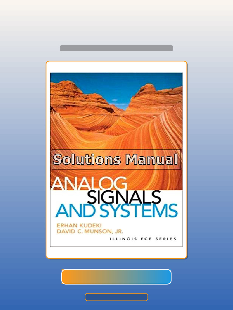 Test Bank For Analog Signals and Systems 1st Edition Kudeki Exam Prep | PDF
