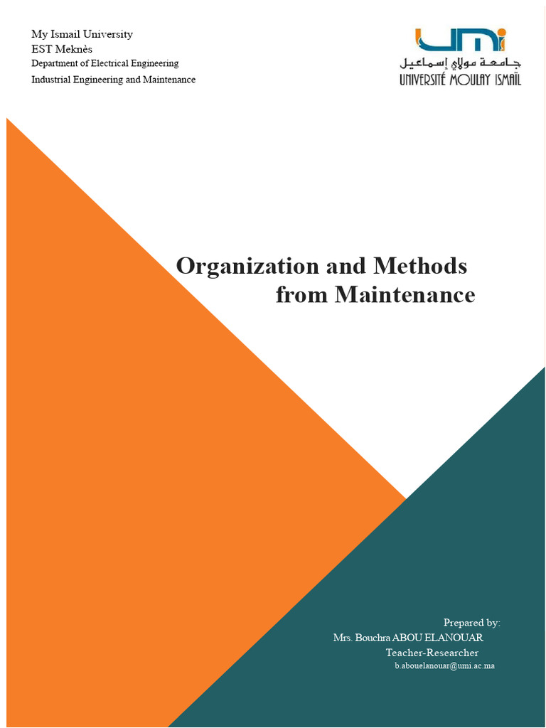 Maintenance Methods in Industrial Engineering | PDF | Reliability ...