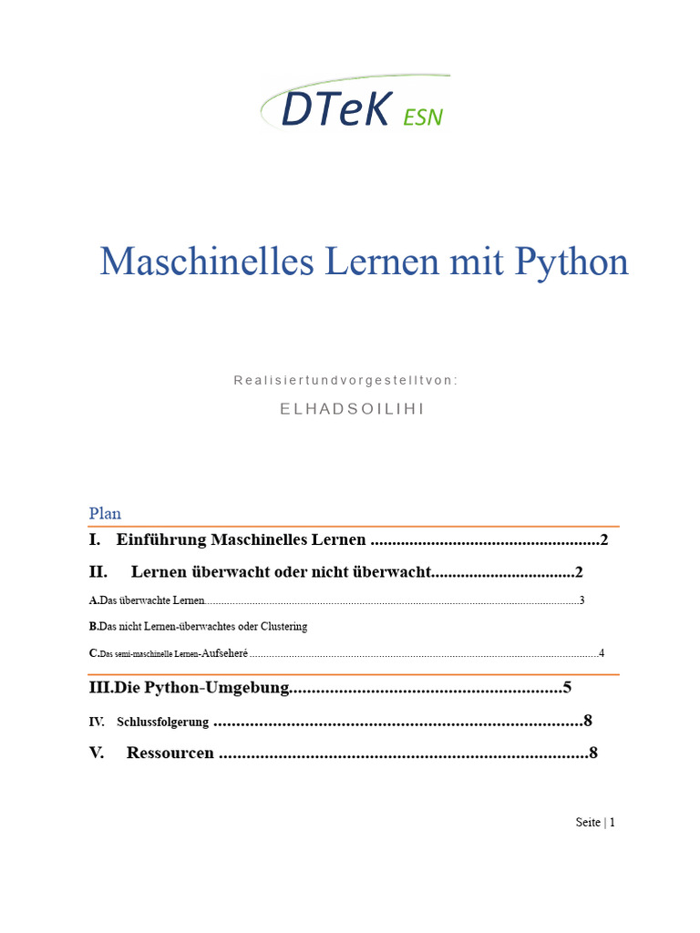 Maschinelles Lernen Mit Python | PDF