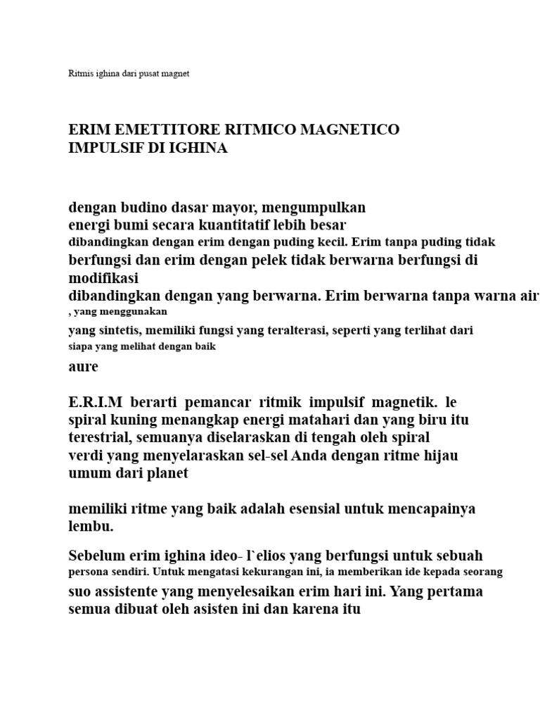 Erim Ighina: Pemancar Energi Magnetik | PDF