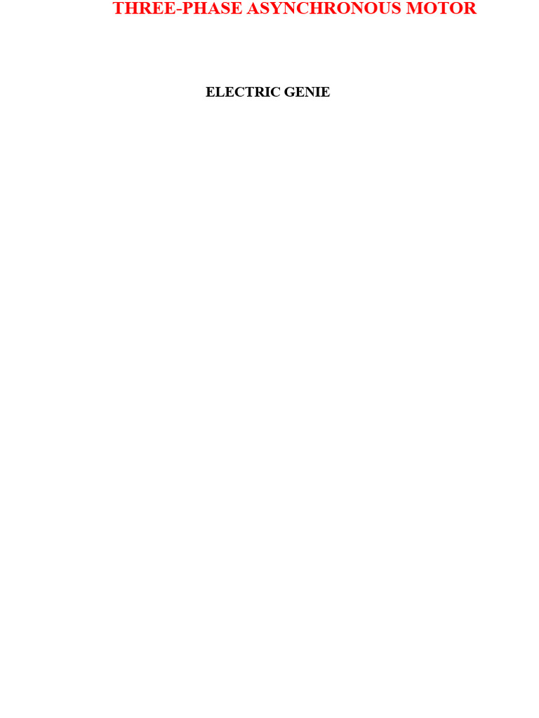 Three-Phase Asynchronous Motor Guide | PDF | Electric Motor ...