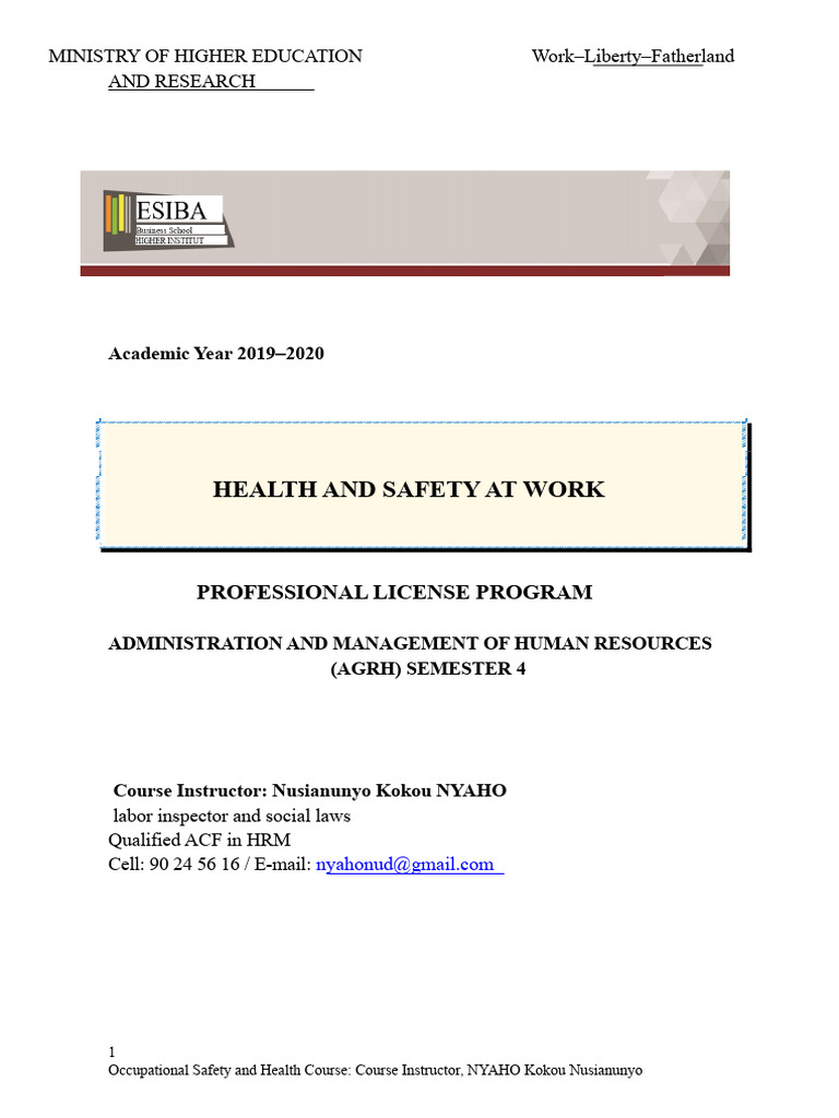 Occupational Safety and Health Course Overview | PDF | Occupational ...