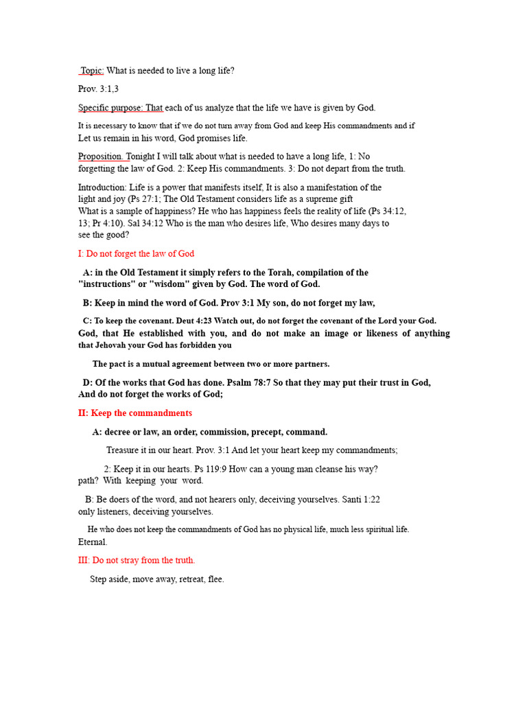 What Is Needed To Have A Long Life? | PDF | God | Ten Commandments