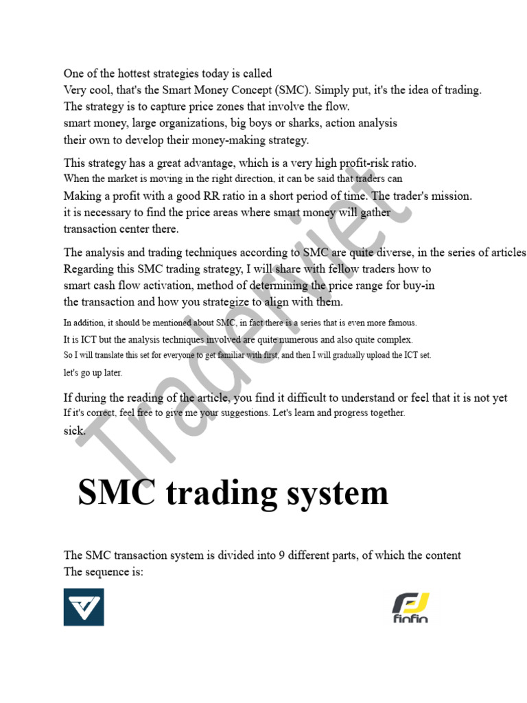 Smart Money Concept Trading Guide | PDF | Market Trend | Order (Exchange)
