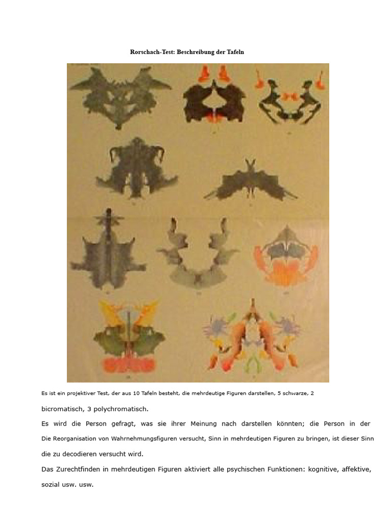 Rorschach-Test Mit Tintenflecken | PDF